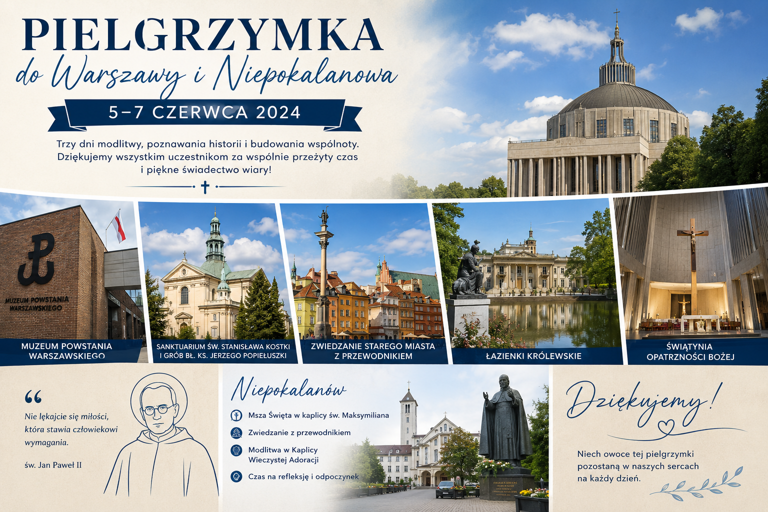 Pielgrzymka do Warszawy i Niepokalanowa