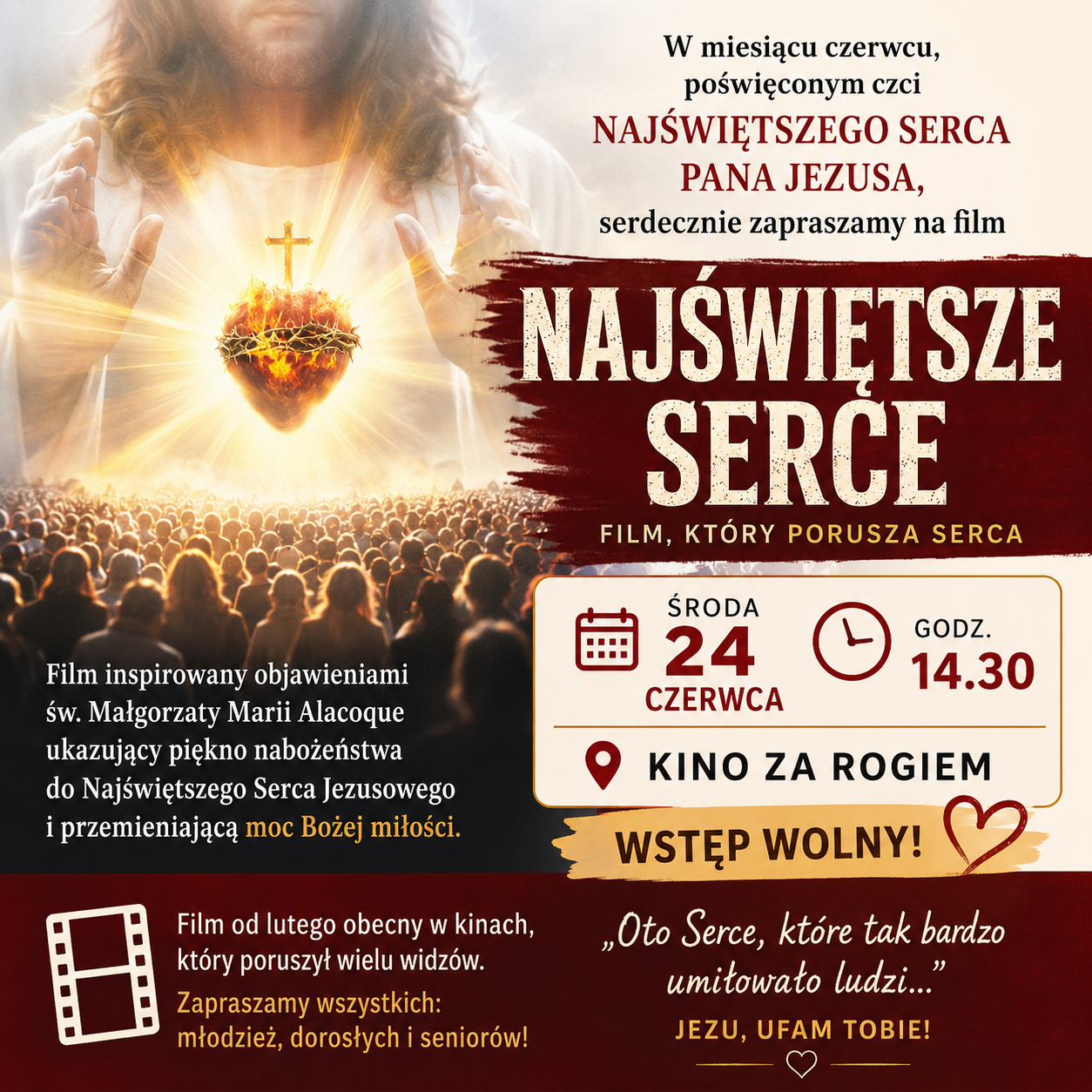 NAJŚWIĘTSZE SERCE – ZAPRASZAMY DO KINA ZA ROGIEM!