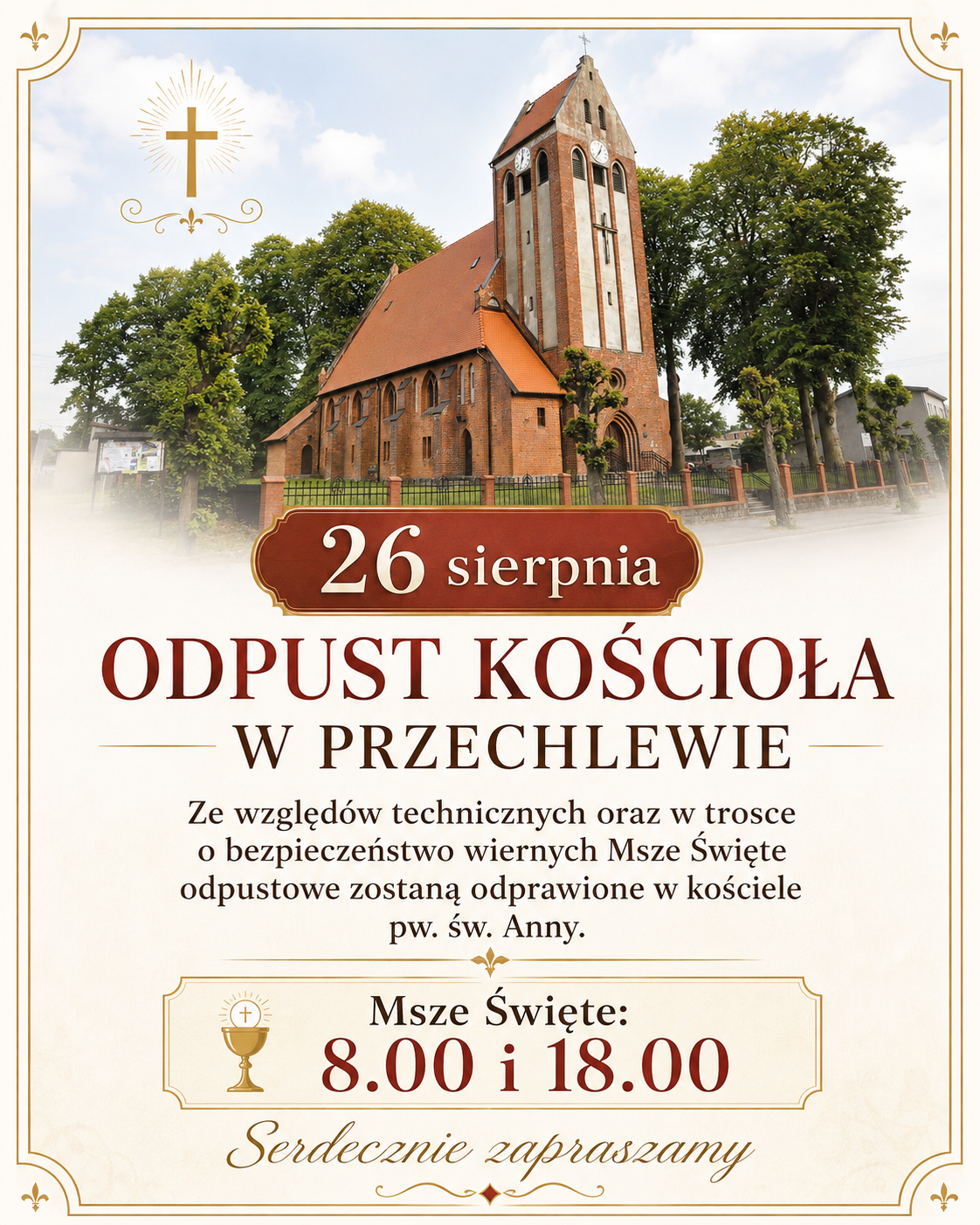 26 sierpnia | Odpust Matki Bożej Częstochowskiej w Przechlewie